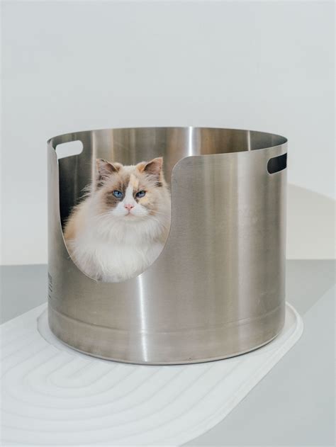 stainless steel litter box with cover|stainless steel sifting litter box.